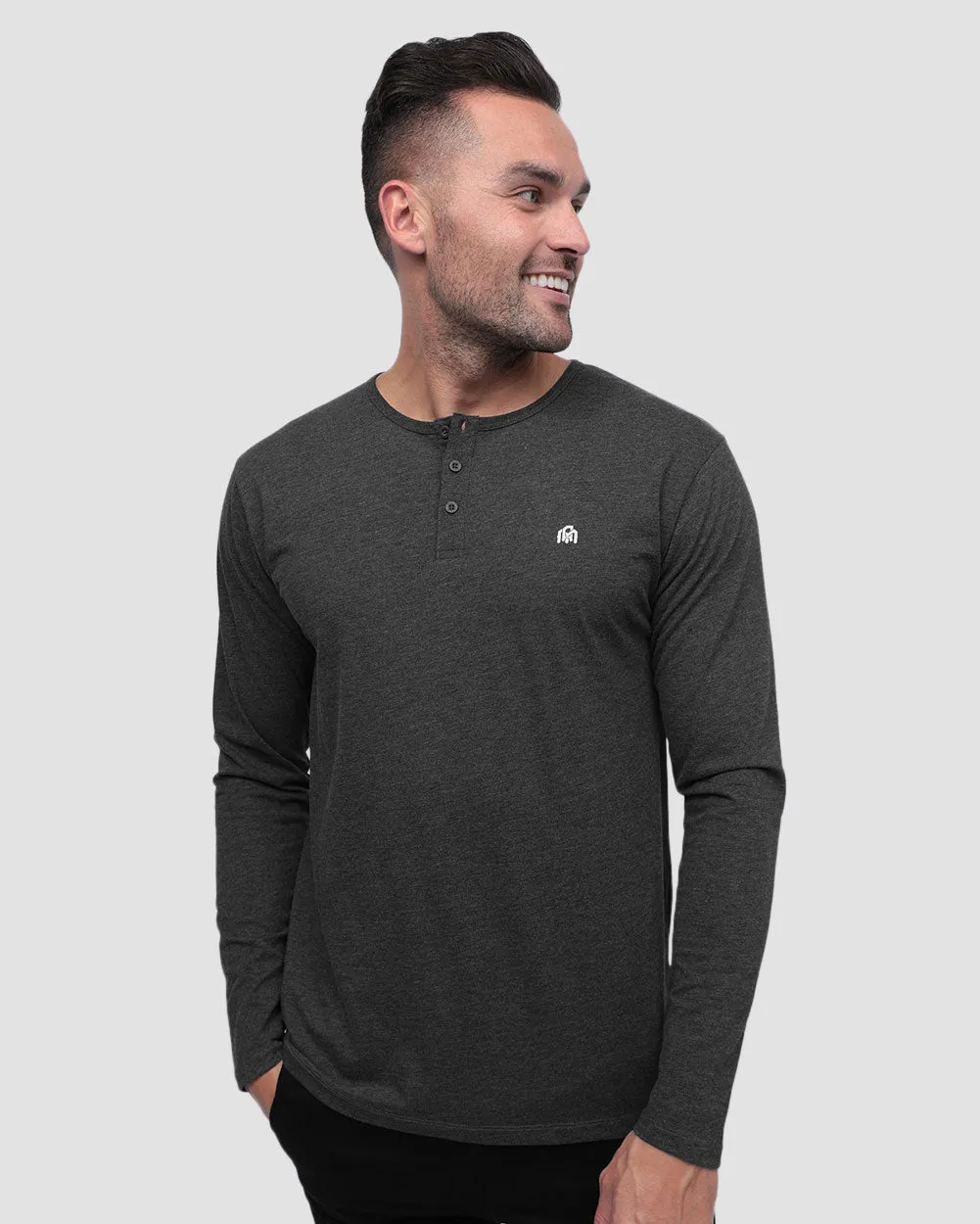 Long Sleeve Henley Tee - Branded