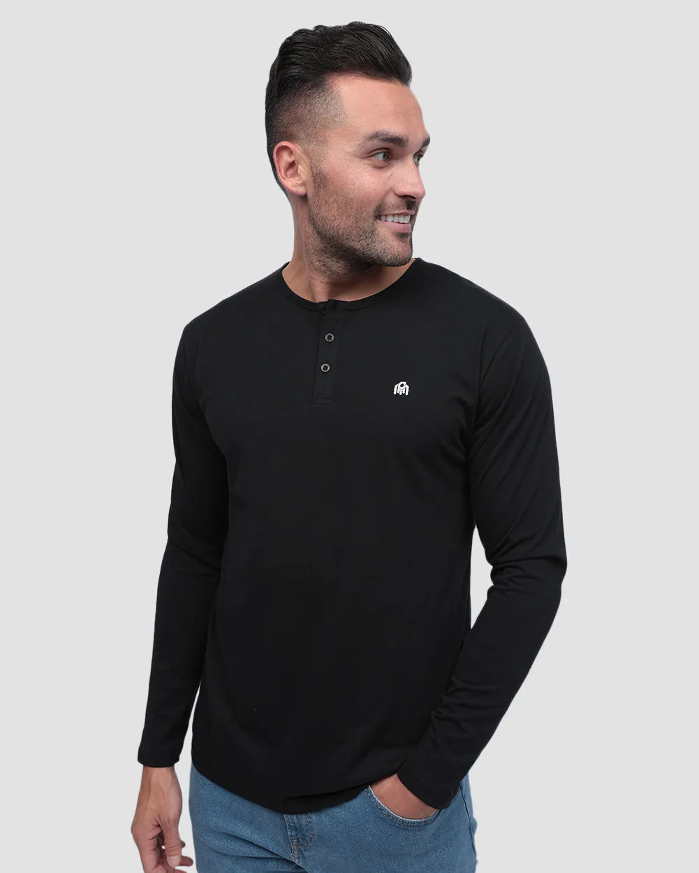 Long Sleeve Henley Tee - Branded