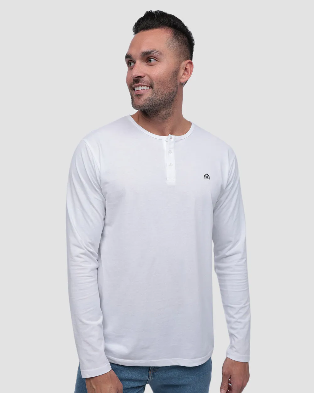 Long Sleeve Henley Tee - Branded