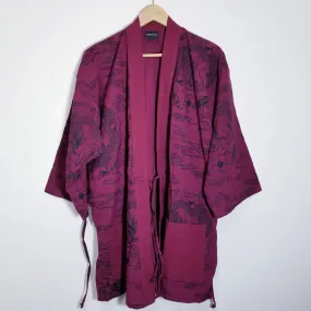 Mahogany Red Dragon Noragi Kimono