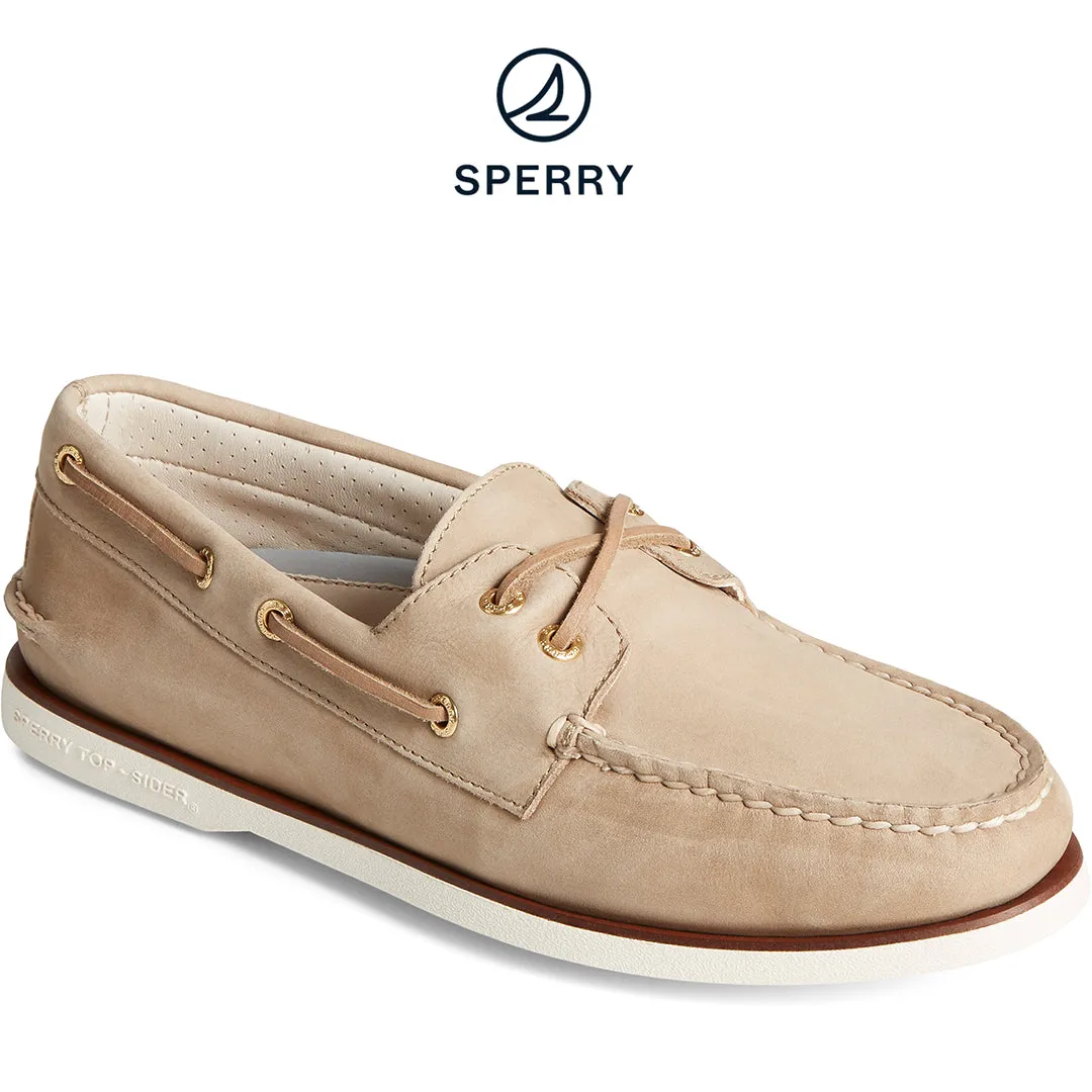 Men's Gold Cup Authentic Original Cross Lace Nubuck Boat Shoe - Cream (STS24014)