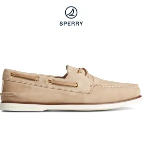 Men's Gold Cup Authentic Original Cross Lace Nubuck Boat Shoe - Cream (STS24014)