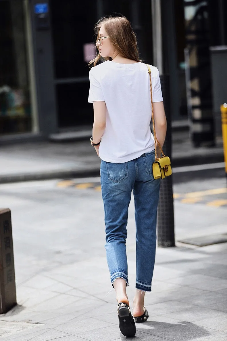 Modern Fit Color Block Jeans