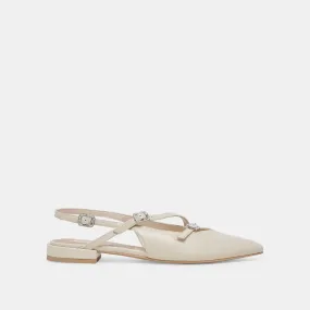 PAMLA PEARL FLATS IVORY CRINKLE PATENT