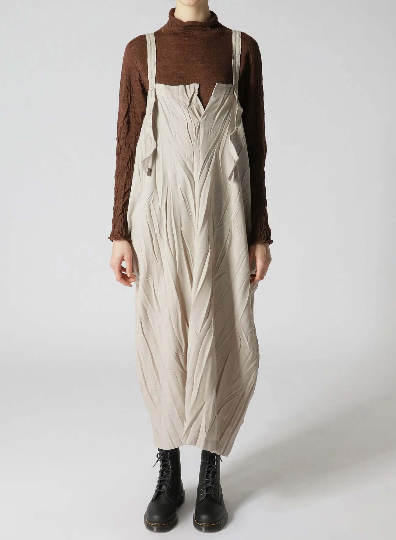 Pe/W WRINKLED STRAP DRESS