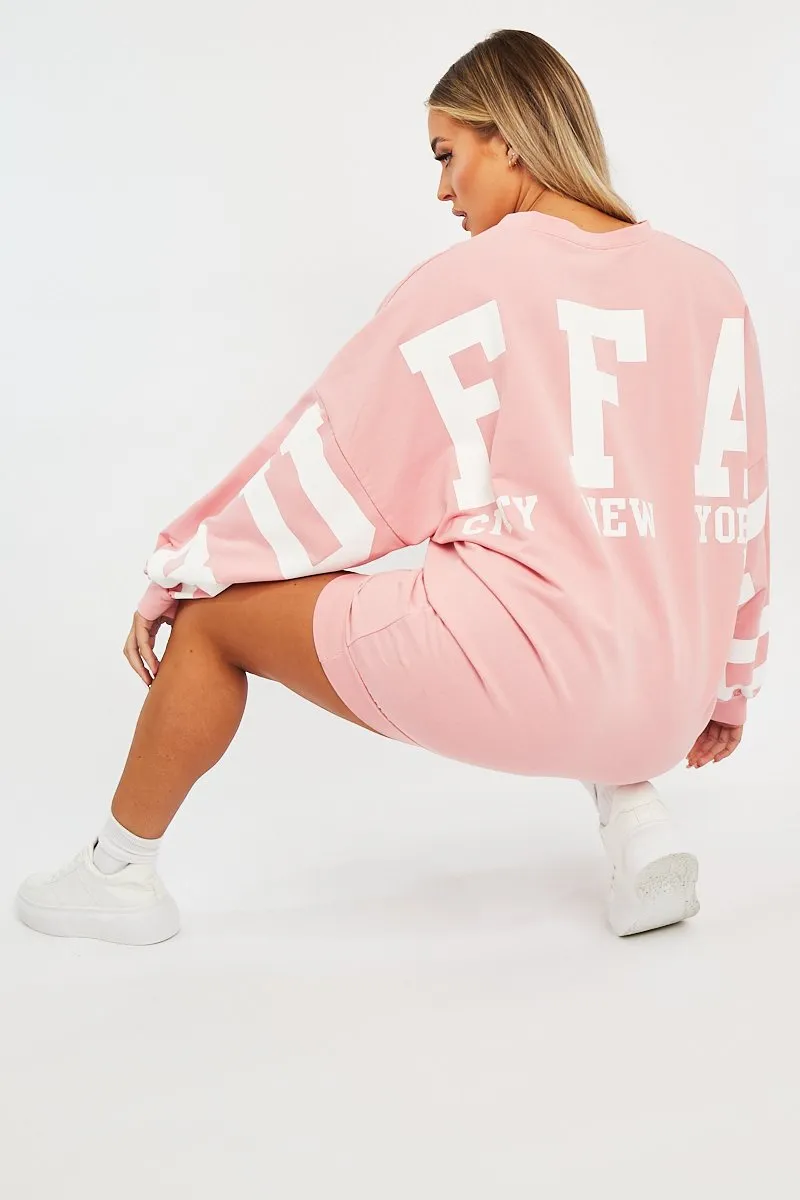 Pink Buffalo New York Slogan Sweater Dress - Nazaria