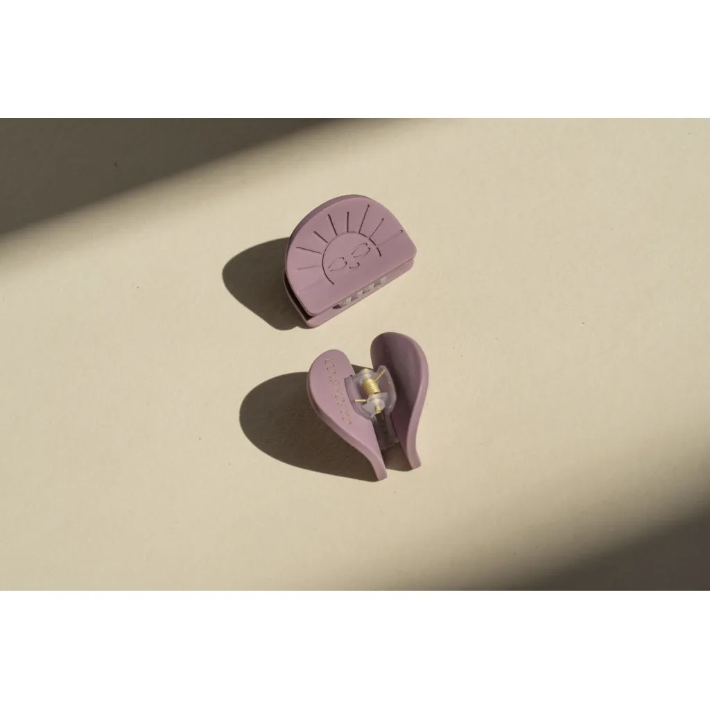 Rainbow   Sun | Hair Claw Set of 2 - Mauve Rose