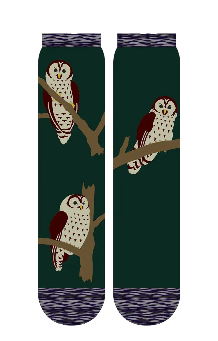 Replant Pairs "Owl"  Organic Cotton Crew Socks