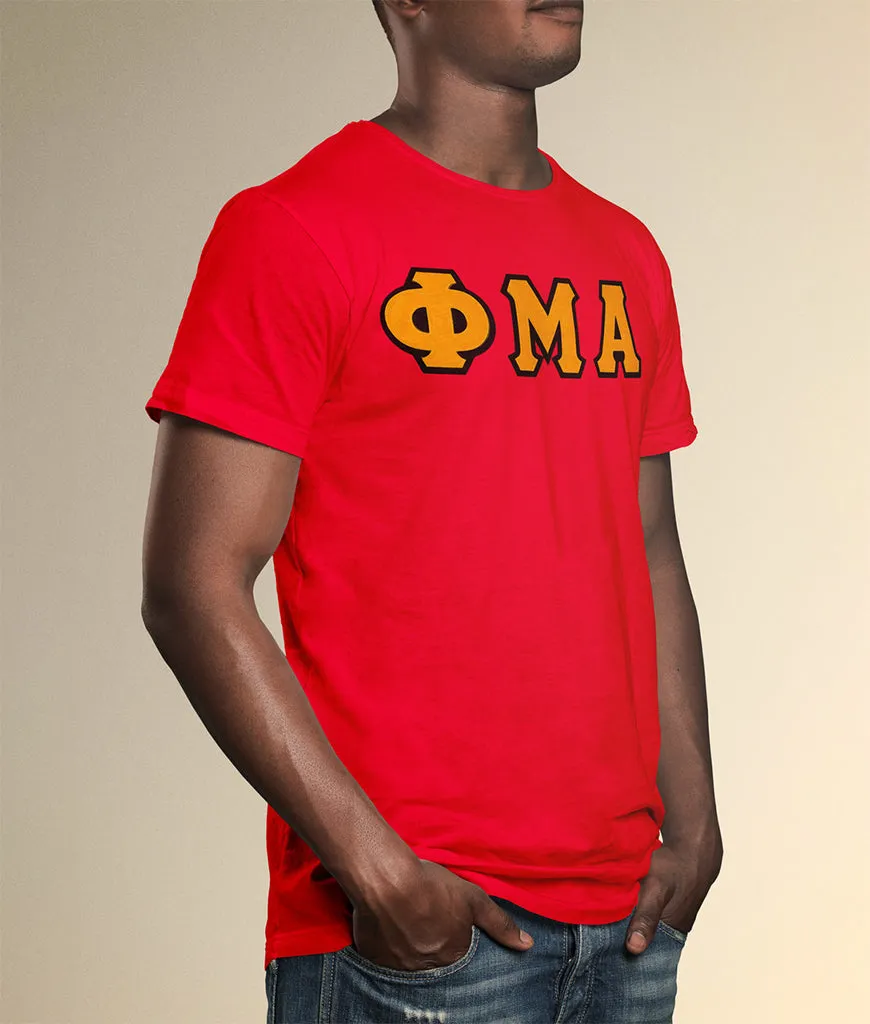 Sewn-On Greek Letter T-Shirt, Red