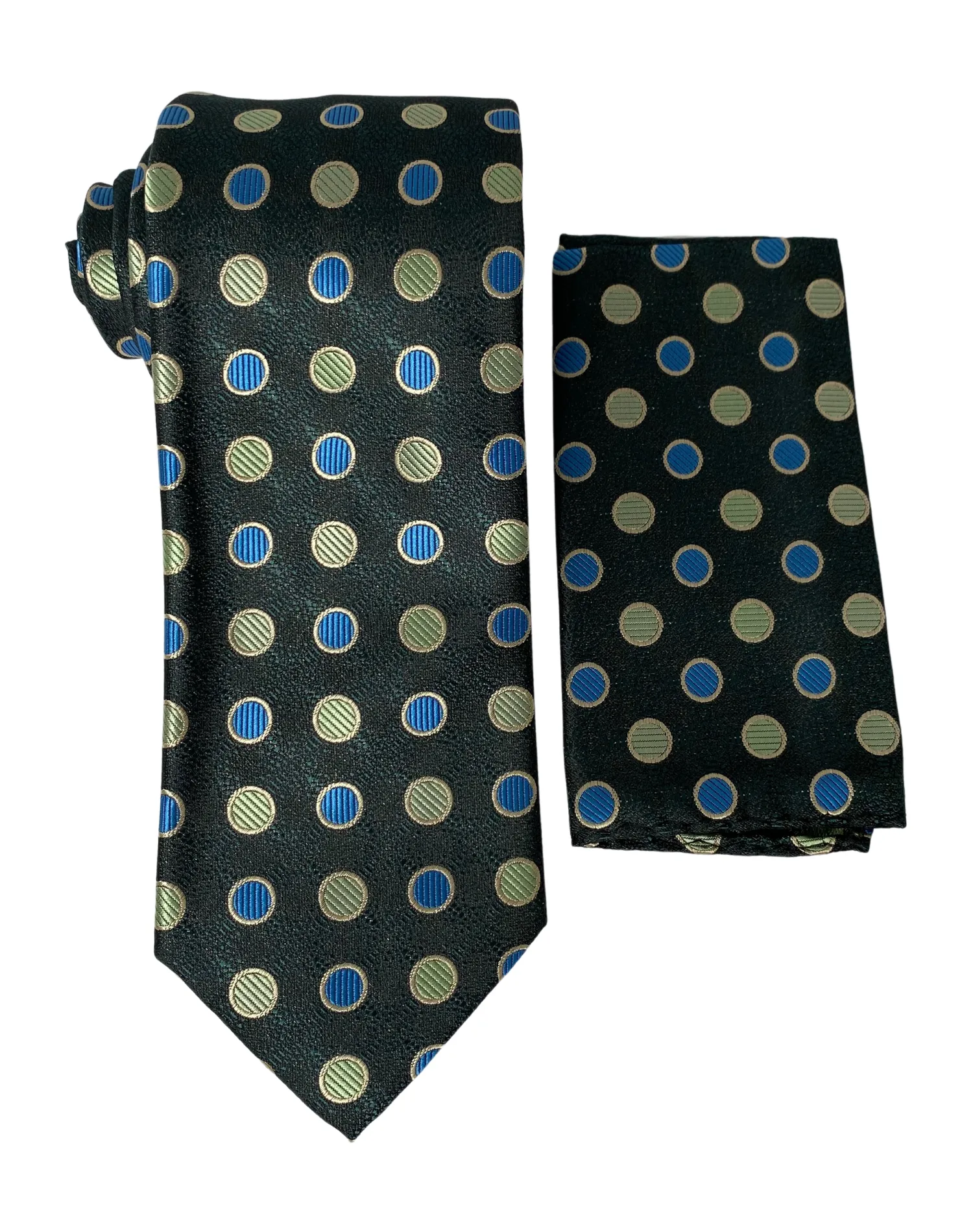 Stacy Adams Dotted Tie and Handkerchief - Forest Green