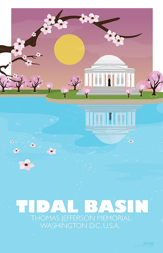 Thomas Jefferson Memorial, The Tidal Basin, Washington D.C. Illustration