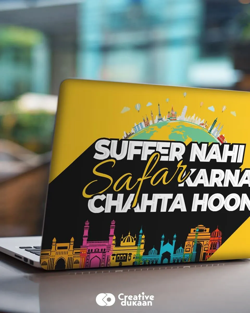 Travel Laptop Skin With "Safar karna chahta hoon" Cool Quote