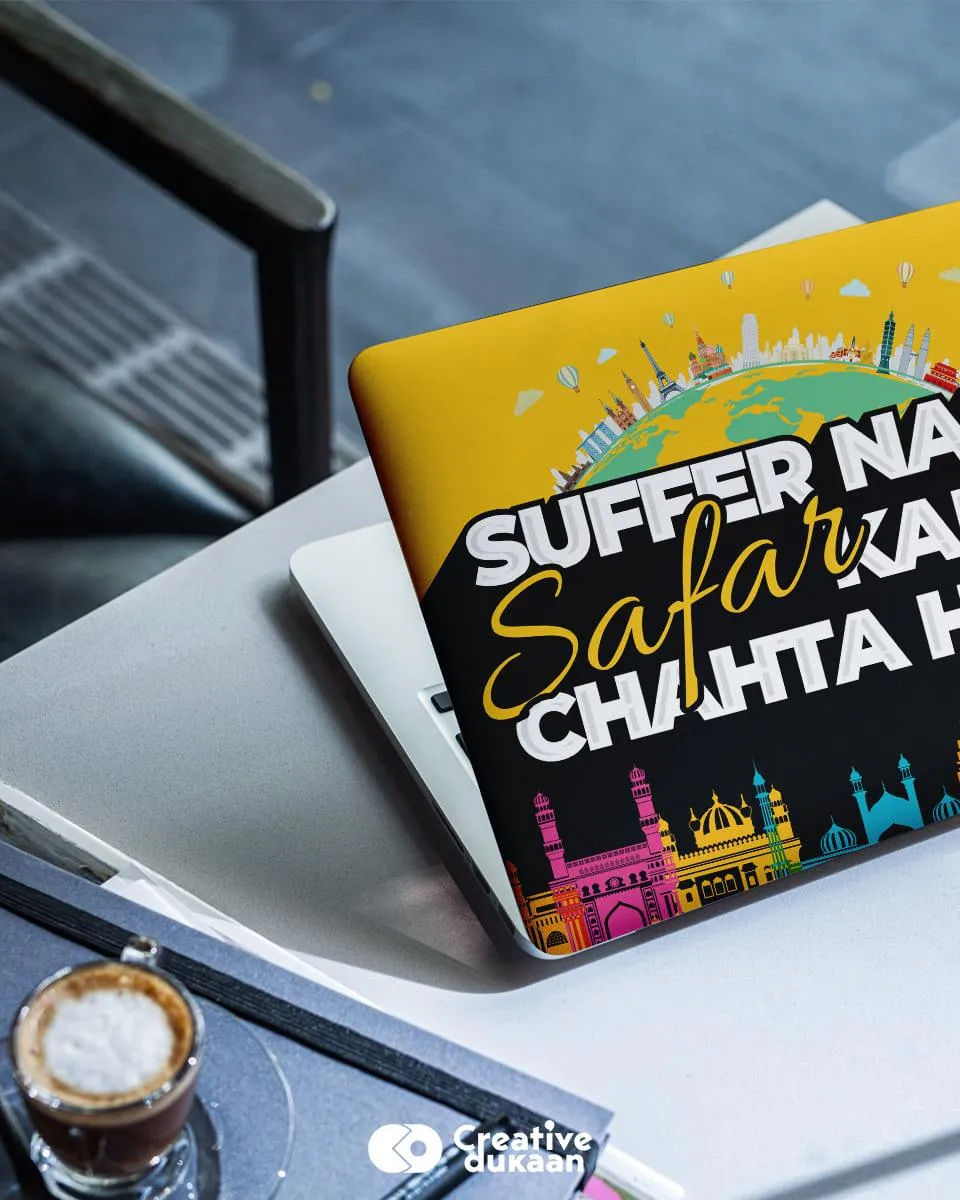 Travel Laptop Skin With "Safar karna chahta hoon" Cool Quote