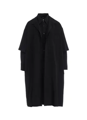 TRIACETATE/POLYESTER DOUBLE LAYERED LONG SHIRT