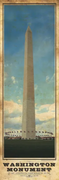 Washington Monument Vintage Travel Poster