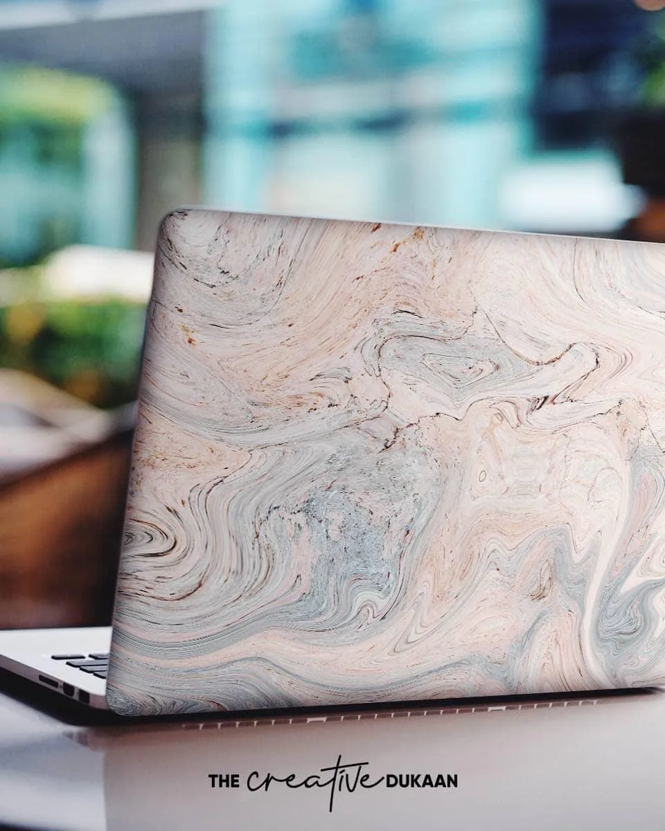 White Marble Laptop Skin With Premium Matt Finish Design