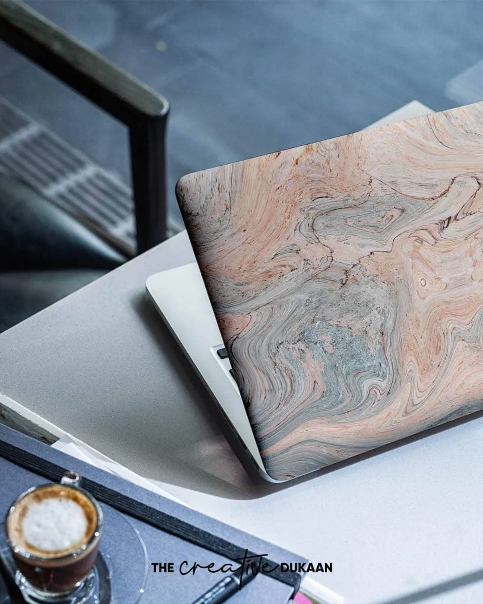 White Marble Laptop Skin With Premium Matt Finish Design