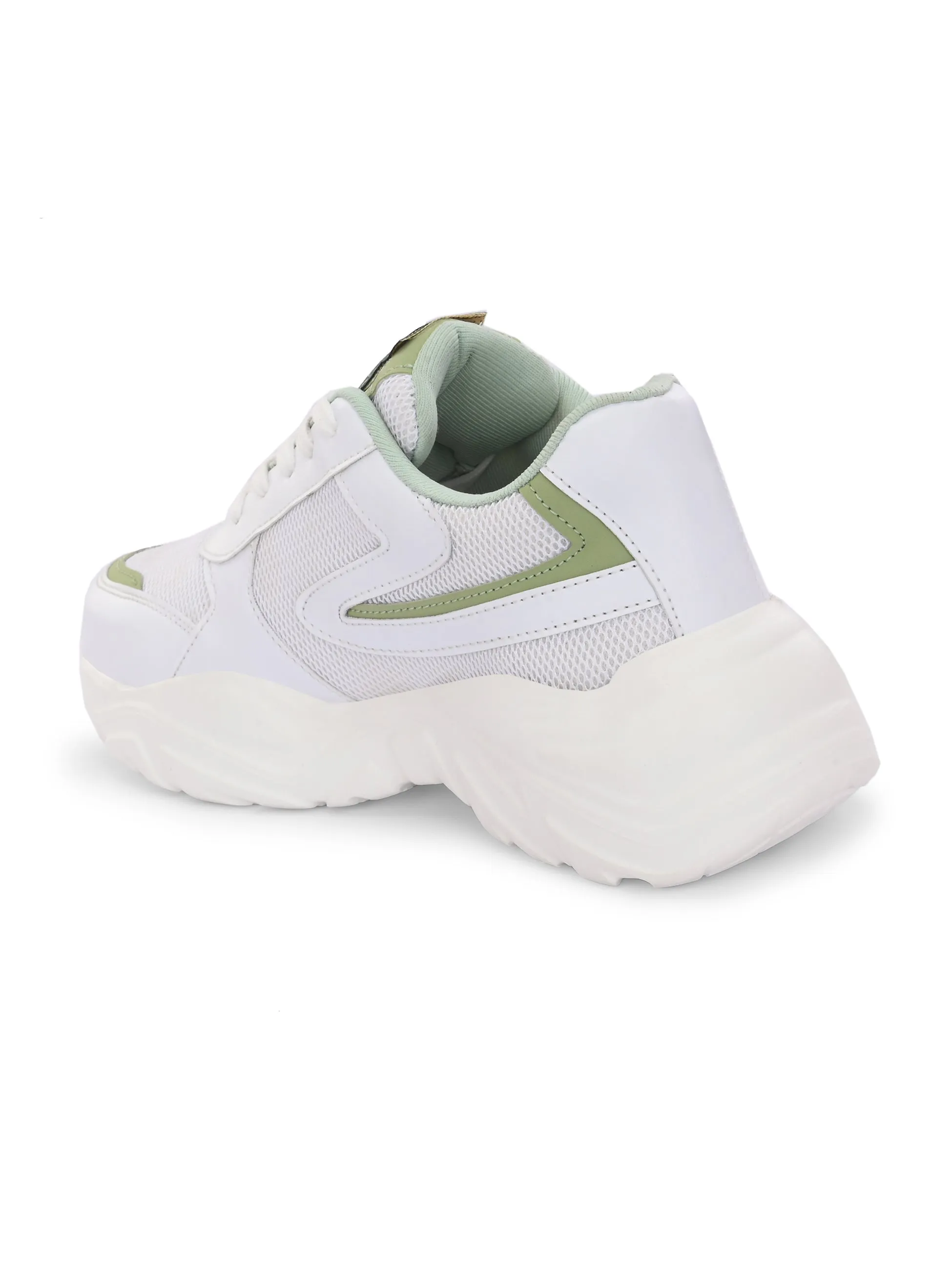 Women Solid Round Toe Lightweight Sneakers