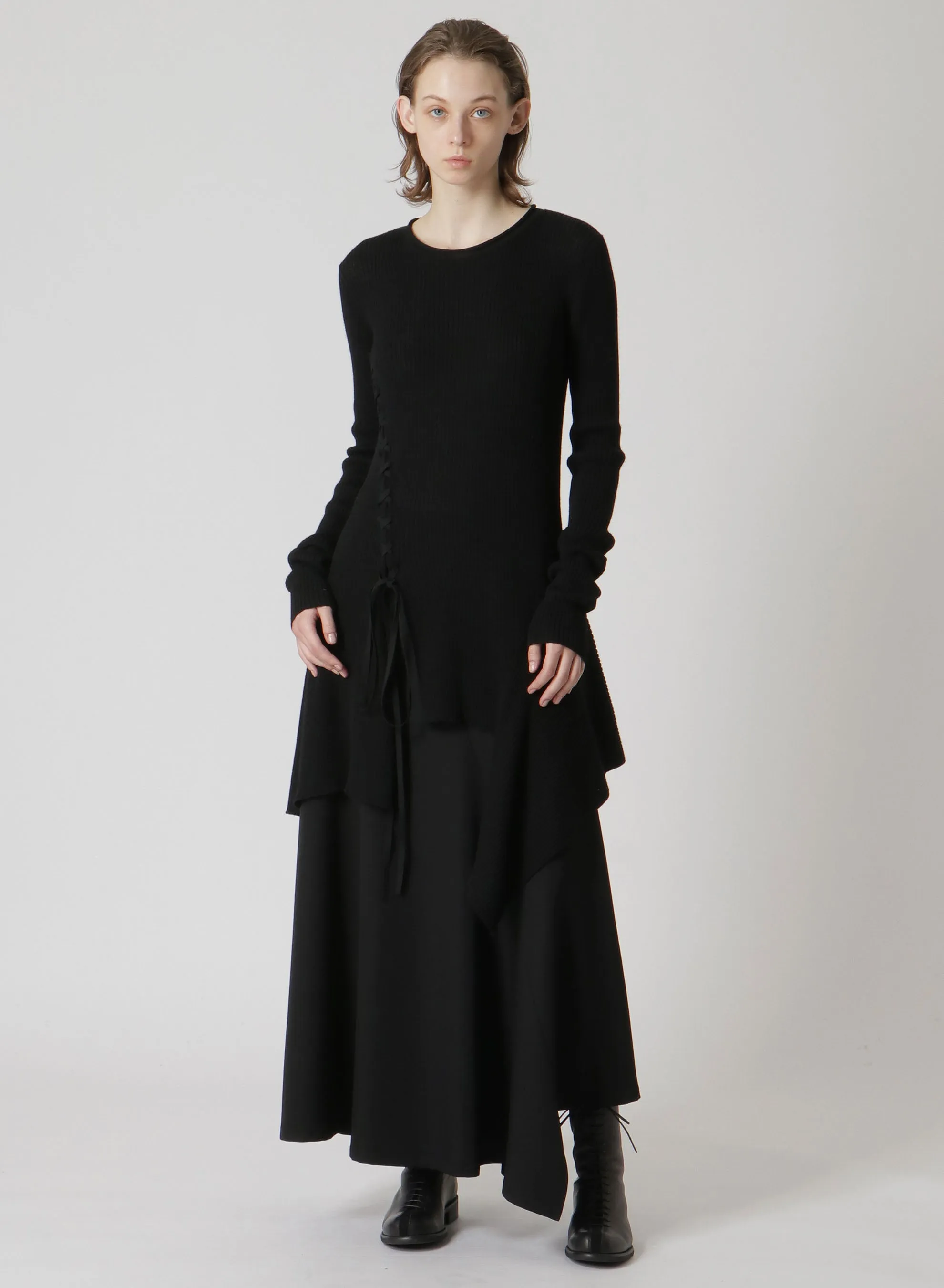 WOOL GABARDINE ASYMMETRIC SKIRT