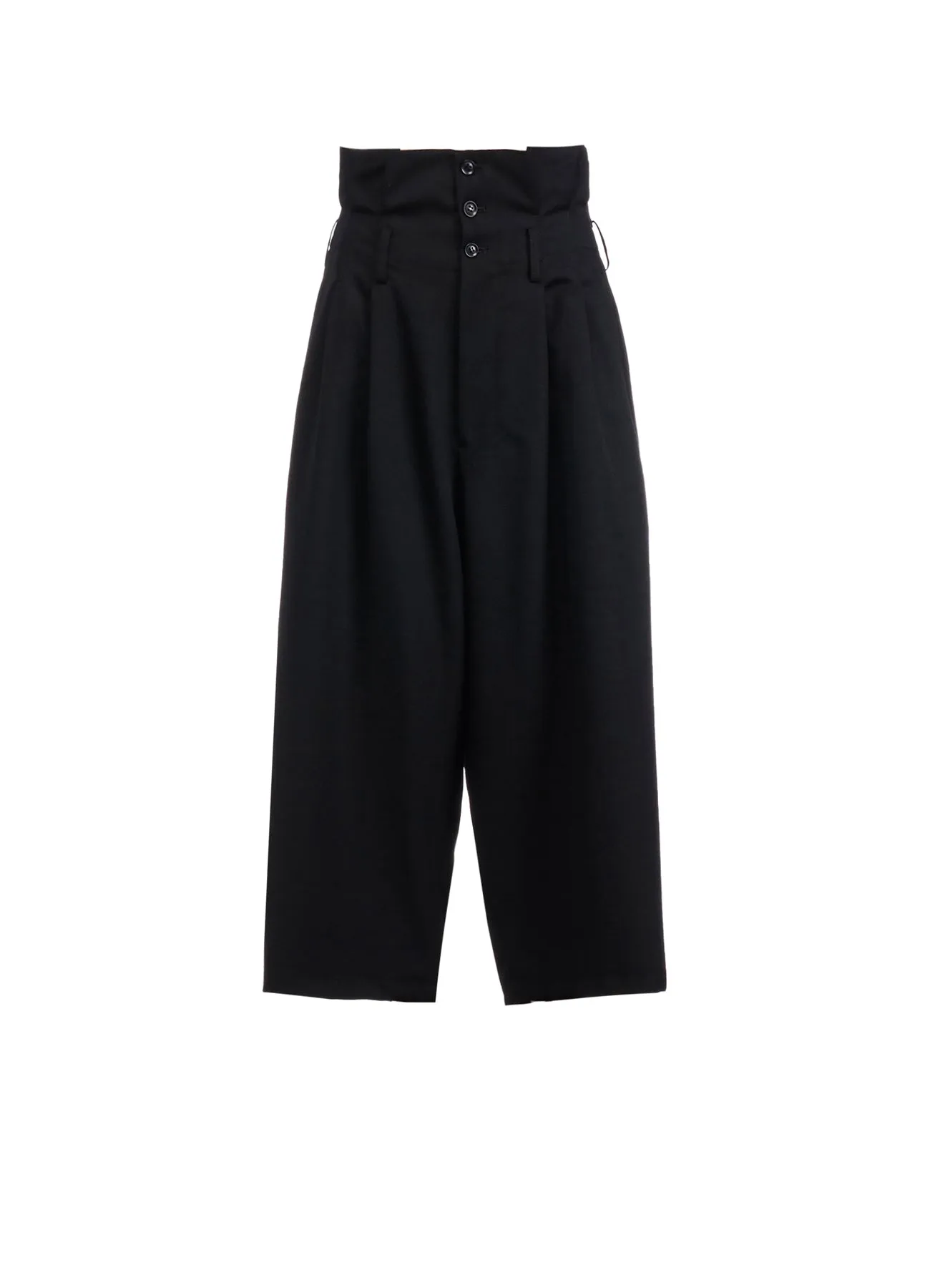 WOOL GABARDINE HIGH-WAIST CROPPED PANTS