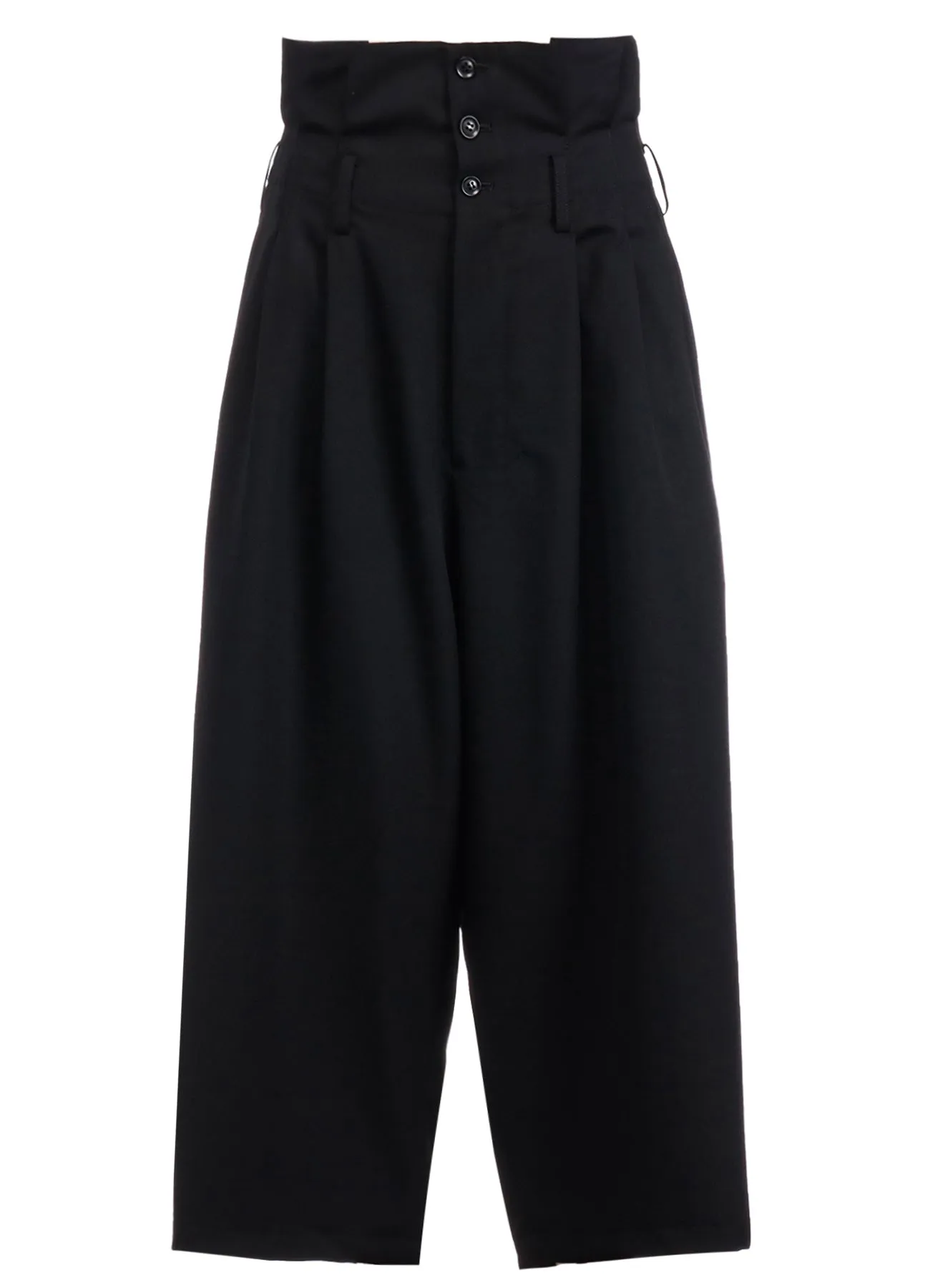 WOOL GABARDINE HIGH-WAIST CROPPED PANTS