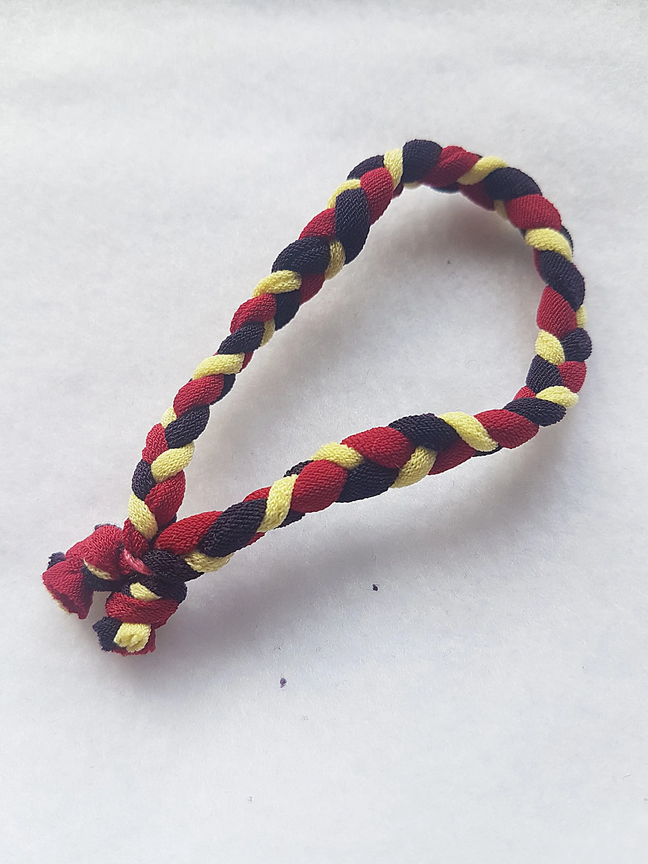 Yellow Red Purple Braided Bracelet Cuff